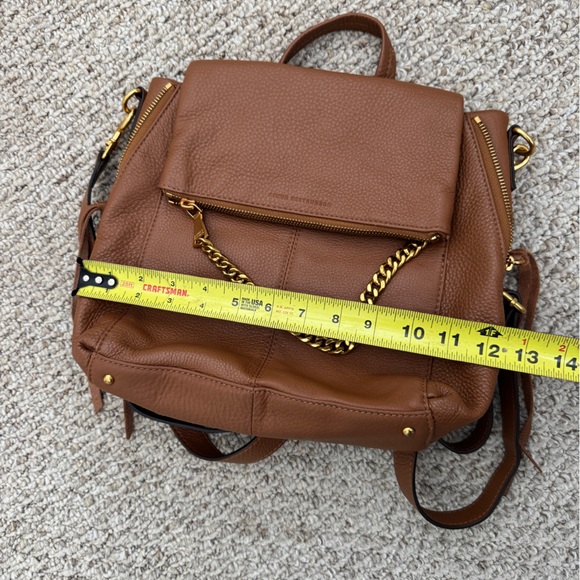 Aimee Kestenberg Tan Leather Backpack with Gold Chain - Picture 4 of 5